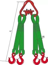 Строп текстильный четырехветвевой 4СТ 4 т  L=8 м  РА 80 мм Звено РТ-3 купить в Нягани