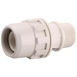 Муфта ЗУБР "ШиреФит" соединительная, "штуцер с гайкой - внешняя резьба", 26мм-3/4" 51461-26-3/4