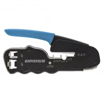 Клещи для обжима телефонных и компьютерных клемм Gross RJ45 8P и RJ11/12 6P 17723 купить в Нягани