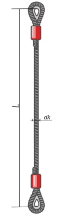 Строп ветвь канатная ВК-1.6 т L=2 Кч  din 2.0 т опрессовка купить в Нягани
