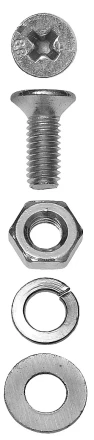 Винт ЗУБР (DIN965) в комплекте с гайкой (DIN934), шайбой (DIN125), шайбой пруж. (DIN127),  M4x40мм, ТФ6, 15шт. 4-303456-04-040 купить в Нягани