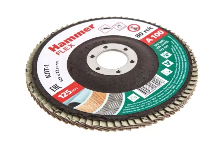 Круг Лепестковый Торцевой (КЛТ) HAMMER КЛТ 1 Ф125х22 Р100 213-021 купить в Нягани