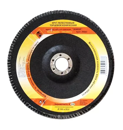 Круг лепест.торцевой конич. ф180х22.2, К100  10/20 20543 купить в Нягани