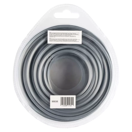 Леска для триммера армированная алюминием квадратная Denzel 3,0мм х 15м, блистер ALUFLEX 96836 купить в Нягани