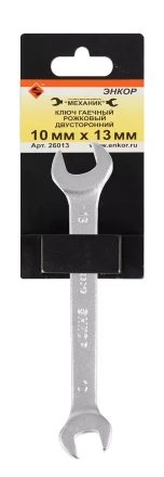 Ключ гаечный рожковый двусторонний 10х13 Энкор 26013 купить в Нягани