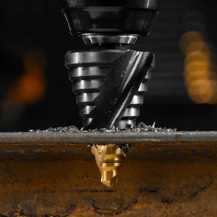 Сверло ступенчатое Denzel 723605, 9-12-15-18-21-24-27-30-33-36 мм, Р6М5, 6-гр. хвостовик купить в Нягани