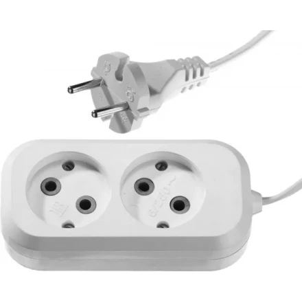 Удлинитель СИБИН электрический, ШВВП сечение 0,75кв мм, 2 гнезда, макс мощн 1300Вт, 2м 55091-2 купить в Нягани