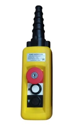 Пульт управления XAC-A2913Y для тали (2 кнопки, 2 скорости, ключ-марка, стоп, IP65, 380В) 1049278 купить в Нягани