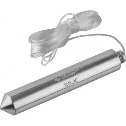 Отвес ЗУБР "МАСТЕР" строительный со шнуром, в пластиковом контейнере, 250 г 0636-250_z01