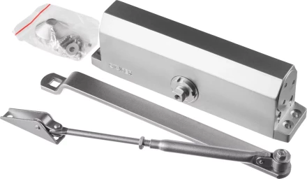 Доводчик дверной STAYER, для дверей массой до 100 кг, цвет серебро 37915-100 купить в Нягани