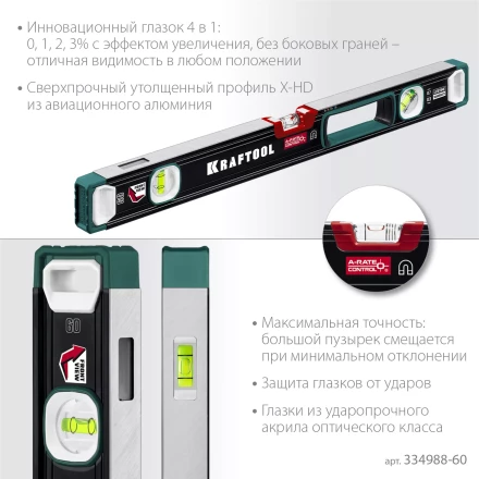 Уровень магнитный со специальным глазком KRAFTOOL 34988-60 купить в Нягани