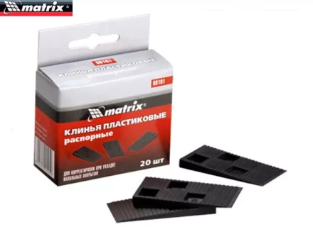 Клинья пластиковые распорные для корректировки при укладке напольных покрытий 40 шт MATRIX 88102 купить в Нягани