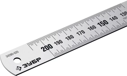 ЗУБР Про-20, длина 0.20 м, усиленная нержавеющая линейка, Профессионал (34280-020) купить в Нягани