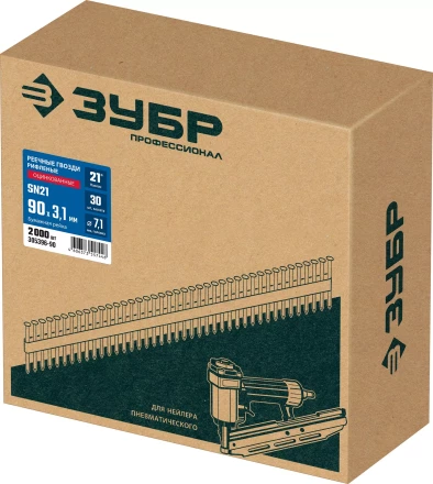 ЗУБР SN34 (D34) 75 х 2.8 мм, реечные гвозди рифленые оцинкованные, 4000 шт (305399-75) купить в Нягани