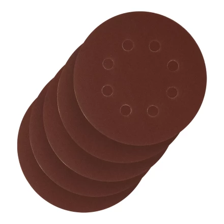 Круг абразивный на ворсовой подложке под &quot;липучку&quot;, перфорированный, P 280, 125 мм, 5 шт Сибртех 738127 купить в Нягани