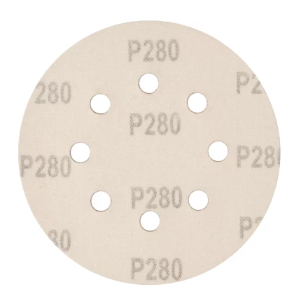 Круг абразивный на ворсовой подложке под &quot;липучку&quot;, перфорированный, P 280, 125 мм, 5 шт Сибртех 738127 купить в Нягани