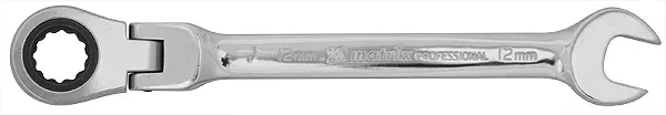 Ключ комбинированный трещоточный 19мм CrV шарнирный зерк.хром MATRIX PROFESSIONAL 14871 купить в Нягани