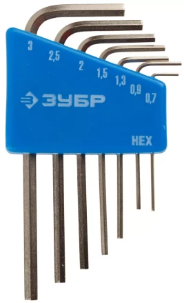 Набор ключей имбусовых ЗУБР &quot;ЭКСПЕРТ&quot; МИНИ для точных работ, Cr-V, HEX 0,7, 0,9, 1,3, 1,5, 2, 2,5, 3 мм, 7 шт 27471-H7 купить в Нягани