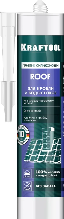 Герметик силиконовый кровельный KRAFTOOL, нейтральный 41258-4 купить в Нягани