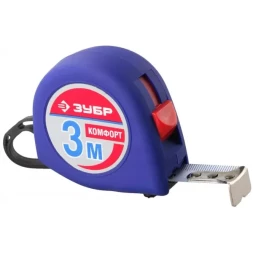 Рулетка ЗУБР "СТАНДАРТ", корпус с резиновым напылением, 3м/16мм 34016-3