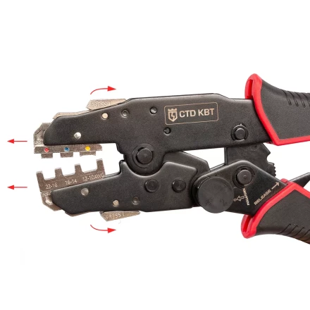 Пресс-клещи КВТ CTD+5 с механизмом быстрой смены матриц: комплект из 5 шт. для опрессовки (набор) (101859) купить в Нягани