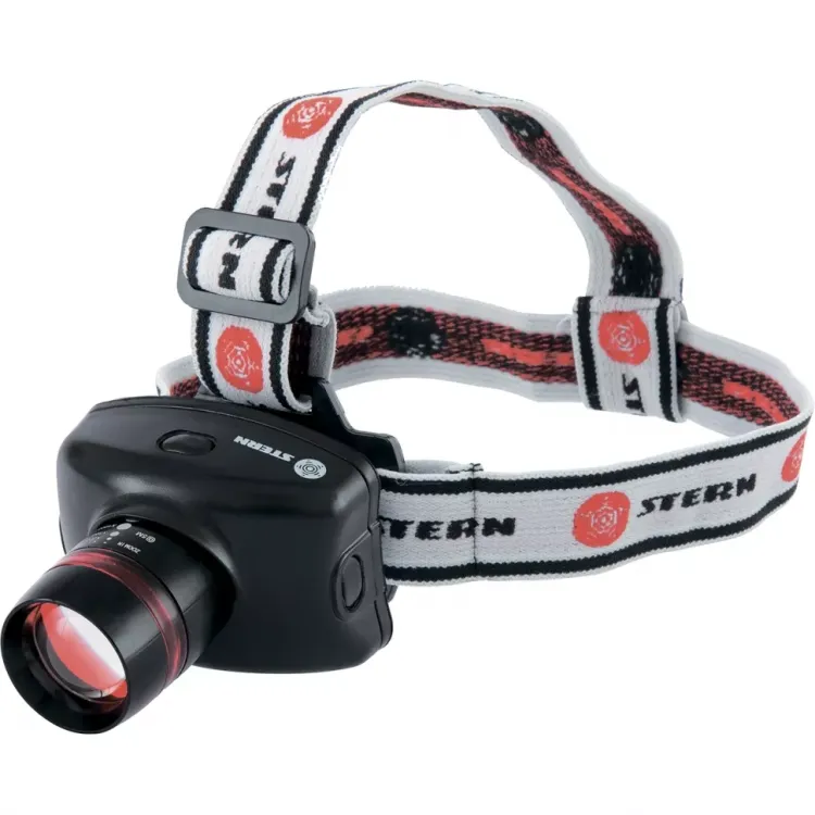 Фонарь наголовный Zoom 3W LED CRE Q5 160 Лм 100 м 3 режима 100% - 50% - стробоскоп 3хААА Stern 90567 купить в Нягани