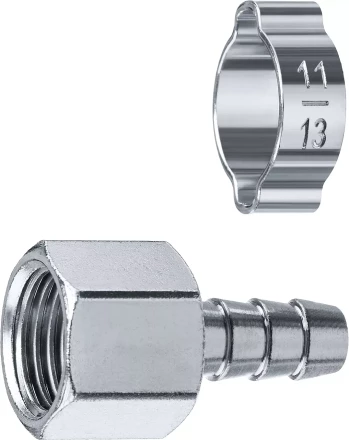 ЗУБР штуцер елочка, 8 мм - 1/4F, переходник с обжимным хомутом, Профессионал (64923-1/4-08) купить в Нягани