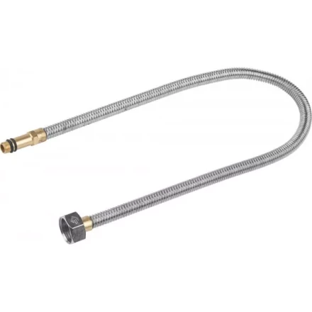 Подводка ЗУБР &quot;ЭКСПЕРТ&quot; сильфонная из нержавеющей стали, для смесителя, удлиненная, г/ш (гайка-штуцер), 1/2&quot;, 0,6м 51013-060 купить в Нягани