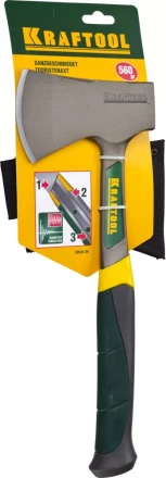 Топорик KRAFTOOL туристический цельнокованый с трехкомпонентной рукояткой, в чехле, 0,6 кг 20645-06 купить в Нягани