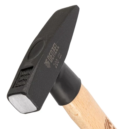 Молоток слесарный, 200 г Denzel, кованый квадратный боек, буковая рукоятка, 10426 купить в Нягани