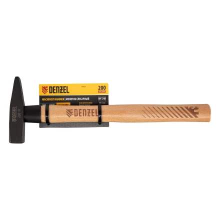 Молоток слесарный, 200 г Denzel, кованый квадратный боек, буковая рукоятка, 10426 купить в Нягани