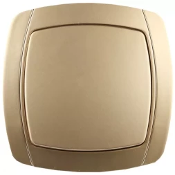 Выключатель СВЕТОЗАР "АКЦЕНТ" одноклавишный в сборе, цвет золотой металлик, 10А/~250В SV-54230-GM