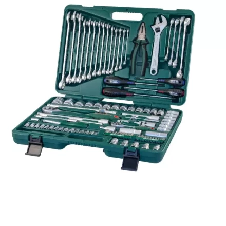 Набор головок торцевых универсальных 1/2&quot;DR 8-32мм   1/4&quot;DR 4-10мм ключи комбинированные 8-24 мм отвертки 101 предмет S04H624101 S  Jonnesway 47701 купить в Нягани