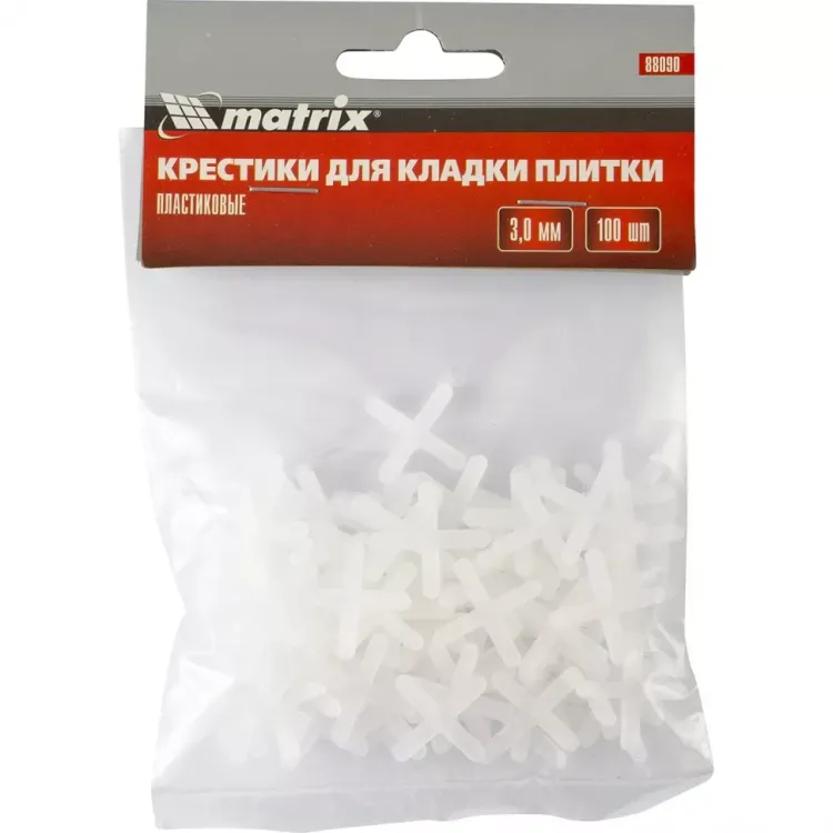 Крестики 3 мм для кладки плитки 100 штук MATRIX артикул 88090 купить в Нягани