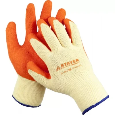 Перчатки STAYER "EXPERT" рабочие с рельефным латексным покрытием, 10 класс, L-XL 11407-XL