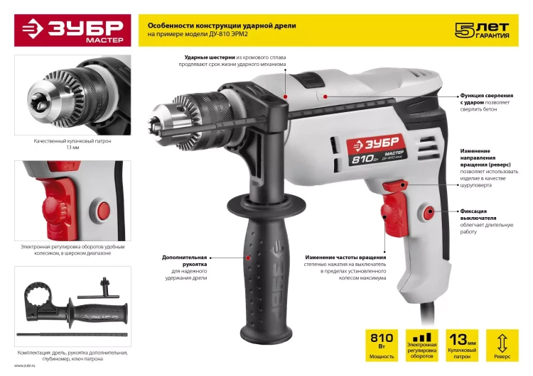 Дрель ударная ДУ-810 ЭРМ2 серия МАСТЕР купить в Нягани
