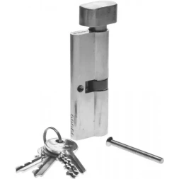 Механизм ЗУБР "МАСТЕР" цилиндровый, тип "ключ-защелка", цвет хром, 5-PIN, 80мм 52103-80-2