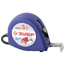 Рулетка ЗУБР "СТАНДАРТ", корпус с резиновым напылением, 5м/19мм 34016-5
