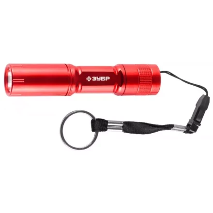 Фонарь ЗУБР &quot;МАСТЕР&quot; ручной, алюминиевый корпус, 1 сверхъяркий светодиод, 1АА, красный 56220-R купить в Нягани