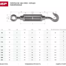 Талреп ЗУБР "ПРОФЕССИОНАЛ"  DIN 1480, крюк-кольцо, оцинкованный, кованая натяжная муфта, М14, 3 шт 4-304355-14 купить в Нягани