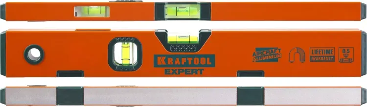 Уровень KRAFTOOL "PROKRAFT-M" коробч. магнит., 2 ампулы, 0,5 мм/м, 400мм 34712-040_z01 купить в Нягани