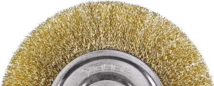 ЗУБР &quot;ПРОФЕССИОНАЛ&quot;. Щетка дисковая для УШМ, витая стальная латунированная проволока 0,3мм, 150х22мм 35187-150_z01 купить в Нягани