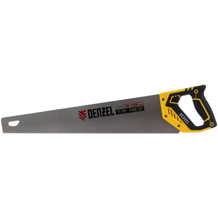 Ножовка по дереву, 500 мм, 11 TPI, зуб 3D, двухкомпонентная рукоятка Denzel 24148 купить в Нягани