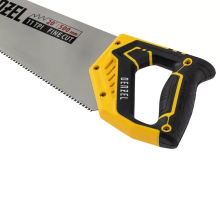 Ножовка по дереву, 500 мм, 11 TPI, зуб 3D, двухкомпонентная рукоятка Denzel 24148 купить в Нягани