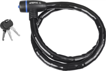 Замок ЗУБР &quot;ПРОФЕССИОНАЛ&quot;, тросовый, усиленный, 3 ключа в комплекте, длина троса 1000мм, d 18мм 37260-100 купить в Нягани
