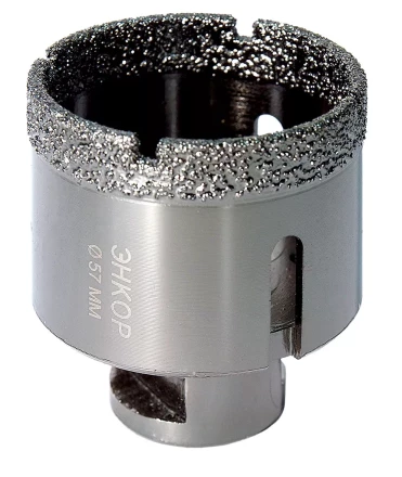Коронка алмазная по керамограниту D 57 мм для УШМ сух. рез Энкор 48313 купить в Нягани