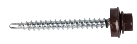 Саморезы ЗУБР &quot;ПРОФЕССИОНАЛ&quot; окраш., RAL 8017 шокол.-коричн., для крепл. кров. матер. к дерев. обреш., 4.8x50мм, 250шт 4-300315-48-050-8017 купить в Нягани