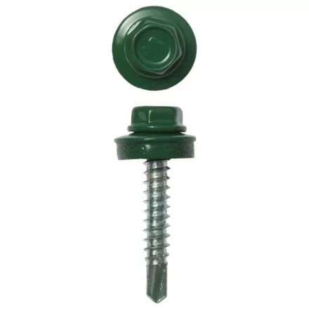 Саморезы ЗУБР &quot;ПРОФЕССИОНАЛ&quot; окраш., RAL 6002 зелен. лист, для крепл. кров. матер. к дерев. обреш., 4.8х29мм, 2500шт 4-300310-48-029-6002 купить в Нягани