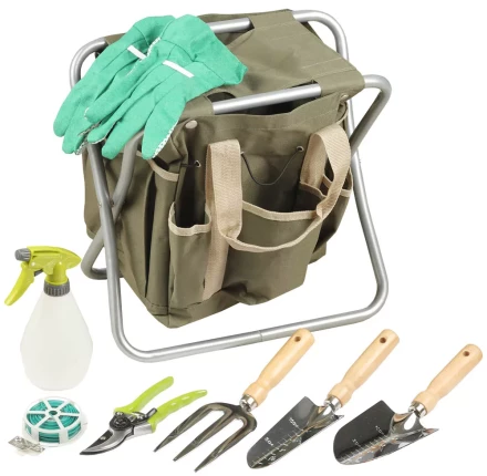 Скамейка GRINDA садовая складная, двухсторонняя, с сумкой и набором инструментов, 7предметов 8-422353-H8_z01 купить в Нягани