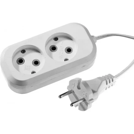 Удлинитель СИБИН электрический, ШВВП сечение 0,75кв мм, 2 гнезда, макс мощн 1300Вт, 5м 55091-5 купить в Нягани